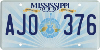MS license plate AJO376