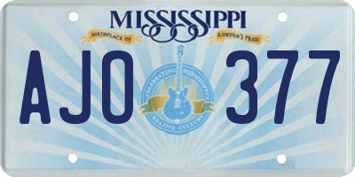 MS license plate AJO377