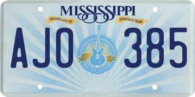 MS license plate AJO385