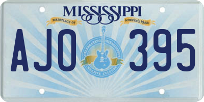 MS license plate AJO395