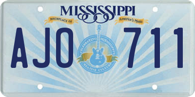 MS license plate AJO711