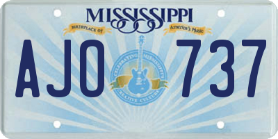 MS license plate AJO737