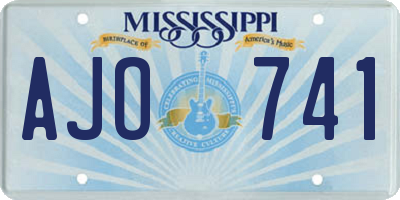MS license plate AJO741