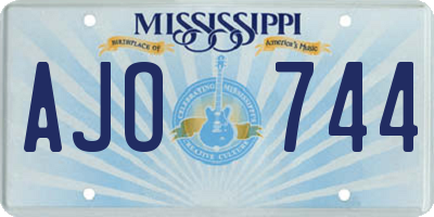MS license plate AJO744