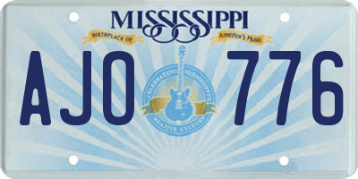 MS license plate AJO776