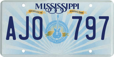MS license plate AJO797