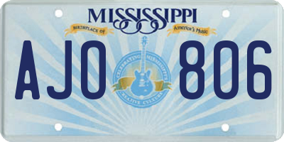 MS license plate AJO806