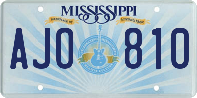 MS license plate AJO810