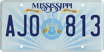 MS license plate AJO813