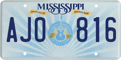 MS license plate AJO816