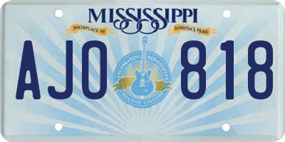 MS license plate AJO818