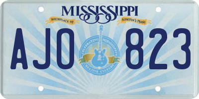MS license plate AJO823