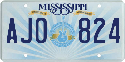 MS license plate AJO824