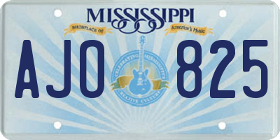 MS license plate AJO825