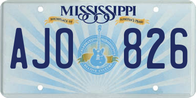 MS license plate AJO826