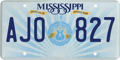 MS license plate AJO827