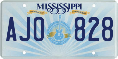 MS license plate AJO828