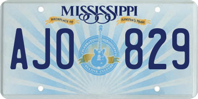 MS license plate AJO829