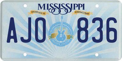 MS license plate AJO836