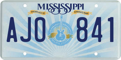 MS license plate AJO841