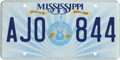 MS license plate AJO844