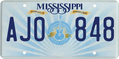MS license plate AJO848