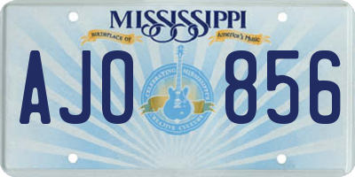 MS license plate AJO856