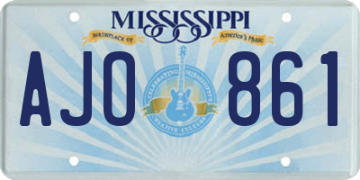 MS license plate AJO861