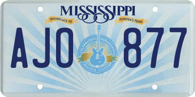 MS license plate AJO877