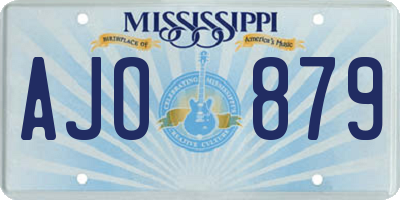 MS license plate AJO879