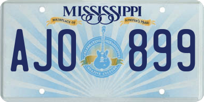 MS license plate AJO899