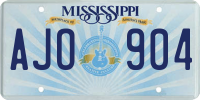MS license plate AJO904