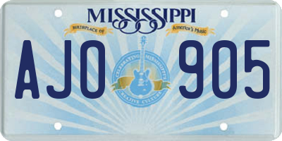 MS license plate AJO905