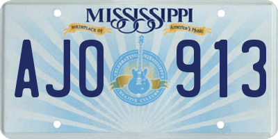 MS license plate AJO913