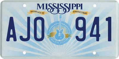 MS license plate AJO941