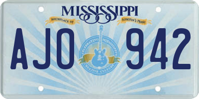 MS license plate AJO942