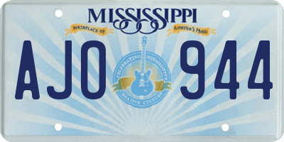 MS license plate AJO944