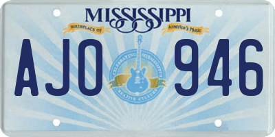 MS license plate AJO946