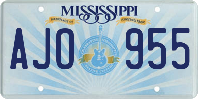 MS license plate AJO955