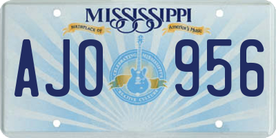 MS license plate AJO956