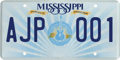 MS license plate AJP001