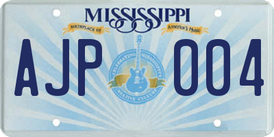 MS license plate AJP004