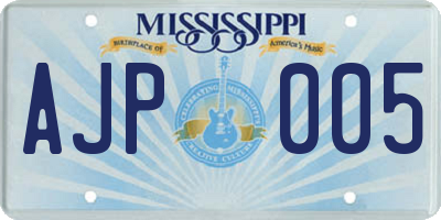 MS license plate AJP005