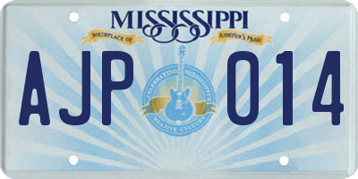 MS license plate AJP014