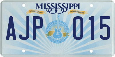 MS license plate AJP015