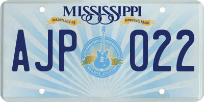 MS license plate AJP022