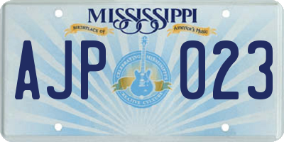 MS license plate AJP023