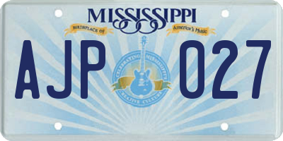 MS license plate AJP027