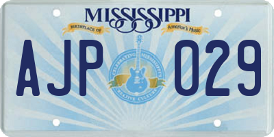 MS license plate AJP029