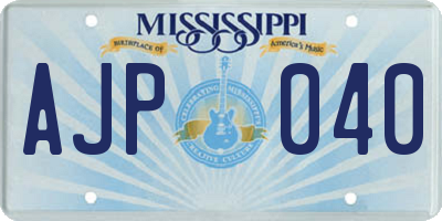 MS license plate AJP040